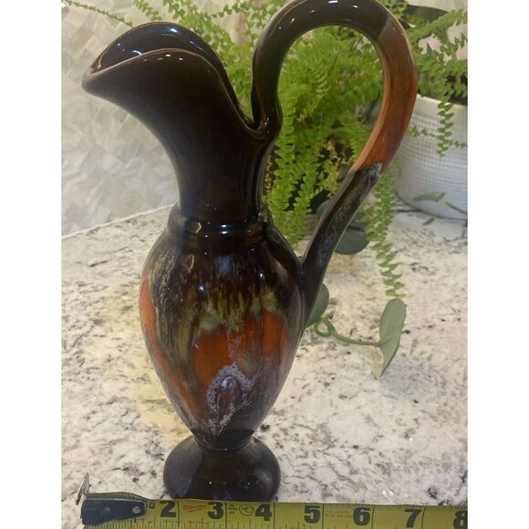 Vase Vintage Vallauris France Modernist Lava Emailliert 1950/60er - Picture 8 of 10